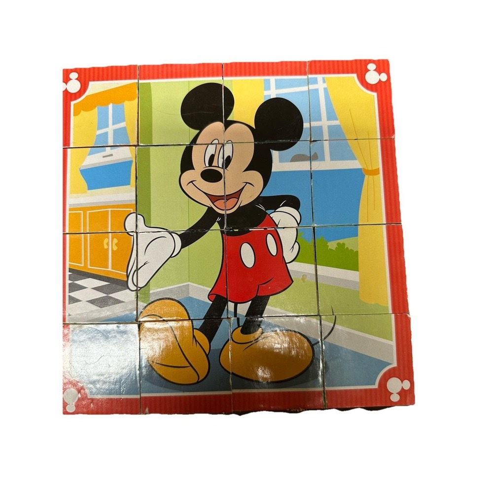 Melisa & Doug Disney Mickey Mouse Clubhouse Wooden Cube Puzzle 6 Scenes‎ Total